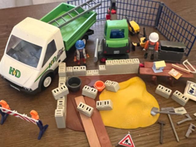 Playmobil Baustelle Haus Bagger LKW viel Zubehör - 1